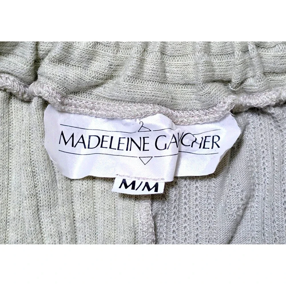 MADELEINE GAUCHER Two Piece Knit Set Top Maxi Skirt Lt Green Multicolor Medium